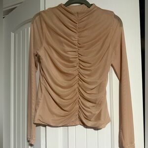 Elegant Ruched Tan Women's Top
